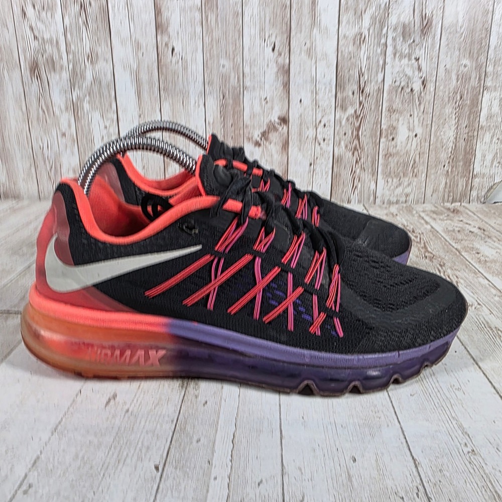 Nike Air Max 2015 Womens Running Shoes Black Bright Crimson 698903-006 Size 8.5